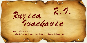 Ružica Ivačković vizit kartica